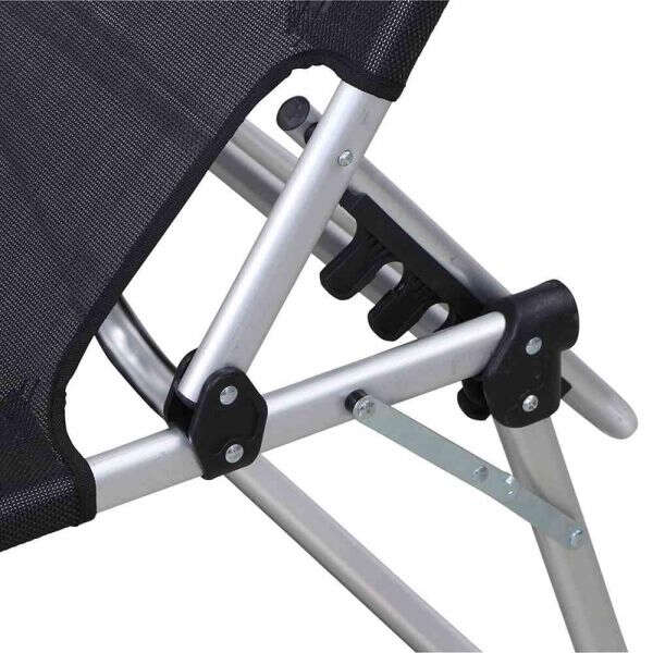 SIENA GARDEN Aluminium Klappliege Sole schwarz